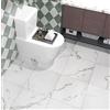 FunStick Pavimento PVC Adesivo Effetto Marmo Bianco 30×30CM 5 Piastrelle Adesive Cucina Bianche Impermeabile Pavimento Adesivo Bagno Balcone Marmo Bianco Adesivi per Piastrelle Cucina Bagno in Vinile