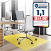 OfficeMarshal Office Marshal® Tappetino Protettivo per Pavimenti in Colori alla Moda, per Pavimenti duri, Senza plastificanti nocivi e PVC, Dimensioni e Molti Colori a Scelta (Giallo, 114 x 150 cm)