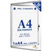 Master of Boards Mob Bacheca 4xA4 Resistente alle intemperie incl. 8 magneti Box Informazioni Bacheca Magnetica e scrivibile Bacheca per Poster con Cornice in Alluminio e Vetro Acrilico (1 x A4)
