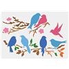 FINGERINSPIRE Love Birds - Stencil per rami degli alberi 29,7x21cm riutilizzabili, motivo: uccelli su ramo, modello Animale, uccello stencil per pittura su parete, legno, mobili, tessuto e carta