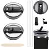 CHIHOLEN 2 Stanley Cup a prova di perdite, coperchio di ricambio per Stan-ley 30 oz, coperchio per Stanley Cup, accessori per Stanley Cup, con 2 cannucce e 1 Strumenti ausiliari di smontaggio(2 nero)