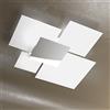 Top Light PLAFONIERA MODERNA Ø 91 CM VETRI BIANCO LUCIDO METALLO CROMATO 1088/90-BI