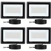 Blivrig 200W Faretto LED Esterno 4 Pezzi, 20000LM 6500K Faro LED Bianco Fredda, Impermeabile IP66 Faretti LED, Luce Proiettore per Cortile Cantiere Giardino Terrazza