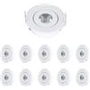 MRDEER 10 faretti LED da incasso, 230 V, IP44, dimmerabili, faretti da soffitto, luci da incasso Mini Slim 20 mm, ultra piatti, bianco caldo 3000 K, faretti da incasso orientabili per (Bianco)