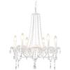 LXWNYY Lampadario Bianco,Lampadario moderno in cristallo,lampada da soffitto vintage a 6 luci in cristallo,lampadario a sospensione per soggiorno con attacco E14,per camera da letto, cucina e sala da pranzo