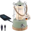 Skandika Kiruna/Aurora - lampada da campeggio retrò da esterno con power bank, senza fili, batteria, USB, luce bianca calda e fredda, durata di illuminazione 75h (Kiruna verde)
