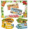 Syoulin Decorazioni per feste hawaiane: cornice per foto Aloha, cartello di benvenuto, accessori per beach party, e decorazioni per bar Tiki, giardino e outdoor