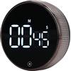 BORDSTRACT Timer da Cucina, Aspirazione Magnetica Silenziosa, Timer da Studio Per Bambini, Timer Per Conto alla Rovescia a LED, Nero, con Ampio Display a LED, Per Cucinare Cottura Classe Studio
