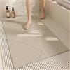 Z·Bling Tappetino Doccia Antiscivolo 50x60cm,Tappeto Doccia in Luffa,Tappetino Vasca Senza Ventose,Tappeto Bagno con Fori di Drenaggio,Motivo Geometrico H