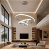 Arcadia Lampadario Led Soffitto Sospensione Moderno con Luce Calda e Fredda Dimmerabile, Telecomando e App Cellulare - Lampadario Camera da Letto, Soggiorno, Cucina 5500 LM 60 Cm (3 Anelli Argento)
