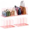 PAVSTINE Organizer Borse Impilabile, 8 Scomparti Rimovibile Divisori per Borse, Organizzatore Borses da Armadio Multifunzione, Ivisori Per Borse Armadio Porta Borses Adatto per Camera, Rosa