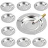 Joyfulmap - Posacenere per sigarette e sigari, confezione da 10 posacenere in acciaio inox, usa e getta, porta cenere portatile per interni/esterni, casa, ufficio, patio, ristorante, rotondo