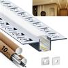 HOOLED 10 x Profilo LED per Strisce Led da 2 m TOL 20m Copertura Opaca Profili led Dimensioni W15,4 mm(alette 55,5mm) x H10 mm Larghezza massima della striscia LED 12,6 mm