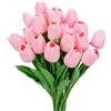 Wekuw 15 Pezzi Tulipani Finti Fiori Artificiali Realistici per Bouquet 33cm Tulipani Finti in Lattice,Tulipano per Fai da Te,Bouquet da Sposa,Hotel,Festa,Decorazioni per La Casa (Polvere di Carne)