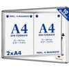 Master of Boards Mob Bacheca 4xA4 Resistente alle intemperie incl. 8 magneti Box Informazioni Bacheca Magnetica e scrivibile Bacheca per Poster con Cornice in Alluminio e Vetro Acrilico (2 x A4)