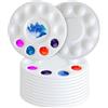 FISHSHOP Tavolozza da Pittura，12 Pezzi Rotondo Vernice Vassoio Portatile in Plastica Color Bianco Tavolozza Pittura Bambini Vaschette per Pittura Acrilica, Olio, Acquerelli, Fai da Te