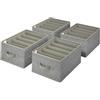 GRANNY SAYS Organizer per Armadio, 4 Pezzi Contenitori per Armadio Salvaspazio, Organizer Cassetti Armadio Pieghevole, Organizer Vestiti, Scatole per Armadi può Contenere Jeans Pantaloni, Grigio
