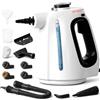 Hombasing Pulitore a Vapore Portatile 1350W - Riscaldamento 15S, 3Bar, Steam Cleaner con 10 Accessori, Cavo da 3M, Serbatoio 550ML, Vapore a 16 Minuti, Ideale per Tappezzerie, Cucina e Auto