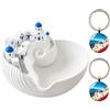 Yacriso Ciotola Catchall di Santorini, ciotola decorativa per portachiavi, vassoio a conchiglia per chiavi, gioielli, monete, piatto per gingilli, organizzatore dell'isola greca stampato in 3D (1Pcs)