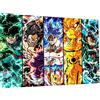Magic Canvas Art - Quadro 3 Anime Crossover DBZ Naruto One Piece - Stampa artistica da parete di alta qualità, moderna, A3568, dimensioni: 180 x 90 cm