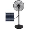 ABRILA Rialto Ventilatore Solare da Terra Nero 30w 3velocità 5pale Porta USB Batteria al Litio 112x41x38cm