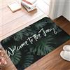 OOAHJEID Zerbino Tappetino antiscivolo digitale Welcome To The Jungle Tropical