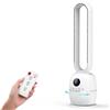 Teoryieer Ventilatore a Torre Senza Pale, 90CM Ventilatore Senza Pale, Motore DC, 12 Velocità, 12H Timer, Telecomando, Display LED, Oscillazione Automatica 60°