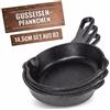 BBQBOSS Padella in ghisa [set da 3 pezzi] padella in ghisa - padella - bistecchiera - Ø 14,5 cm - 250 ml - piccola