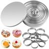 VEPEPE 12 Pezzi Rotondo Coppapasta Tondi con Raschietto Taglia Impasto & Scatola Rotonda Rotondo Formine per Biscotti Acciaio Inox Coppapasta per Biscotti Pan di Zenzero Ciambelle