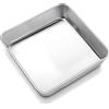 Joyfair Tortiera quadrata in acciaio inox, 23,5 x 23,5 cm, per compleanno, Natale, brownie lasagne, sana, finitura opaca e lavabile in lavastoviglie, 23,5 x 23,5 cm