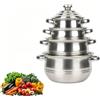 BestYiJo Set Pentole Acciaio Inox 8 Pezzi, Batteria Pentole Induzione e Gas, Pentole Induzione Impilabili (16/18/20/22 cm), Design Salvaspazio, Casseruola con Coperchio, Lavabili in Lavastoviglie