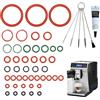 GEEKHOM Set di 45 guarnizioni per Delonghi ESAM/ECAM/ETAM | 11 varianti + 10 g di grasso in silicone + 5 spazzole per la pulizia | pezzi di ricambio per unità di infusione Thermoblock