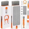 Getdoublerich Kit di pulizia per computer 11 in 1 con penna per cuffie, spazzola per tastiera, strumento SIM, estrattore per tasti e supporto per telefono, per laptop, PC, fotocamera, bianco