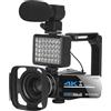 WAFOHSR Videocamera Grandangolare 4K Ultra HD Digitale Da 56 MP Streaming Vlog A Infrarossi 18X Registrazione Webcam Controllo Remoto WIFI Messa A Fuoco Accurata(No SD Card)
