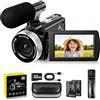 ZIMOCE Videocamera 4K con Autofocus, 48 MP Camcorder con Zoom Digitale 18x, Schermo Girevole a 270° da 3, Vlogging Camera per YouTube, Video Camera con Microfono, Telecomando, 2 Batterie, Scheda da 32 GB