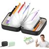 WANWEN Waterproof Pill Pouch Set-14Pcs Bags Inside, A8 Waterproof Pill Organizer Set, Meds & Medicine Organizer for Travel, Zippered Storage Case, Crush-Resistant Shell, Reusable (Black*1)