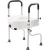GMSLuu Rialzo per sedile WC e telaio di sicurezza per anziani, altezza regolabile con braccioli, 110 mm, 150 kg, capacità di peso bianco, 52*33cm