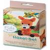 folia 23907 - Mini set per uncinetto a forma di volpe, set completo per creare una simpatica volpe fatta all'uncinetto, circa 8 cm di altezza, per bambini dagli 9 anni in su e adulti, adatto come regalo