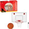 Idena 40379 - Set da mini basket, canestro da interno con pallina e pompa ad aria compressa, istruzioni di montaggio incluse, adatto al montaggio su porta, per adulti e bambini dai 6 anni in su