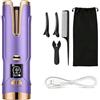 AN HUI MING Ferro arricciacapelli automatico senza fili elettrico da 20 mm per capelli corti/lunghi/fini, con grande batteria da 5200 mAh, porta di ricarica di tipo C, 6 livelli di temperatura (150-200 °C), viola