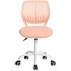 FurnitureR 1 Set Regolabile in Altezza, Girevole con Design Schienale Piccolo Foro scrivania Senza braccioli Sedia da Ufficio, Camera da Letto, Rosa Chiaro, 38.5x40x75-87CM