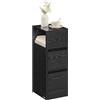 VASAGLE KAILYN Collezione - Comodino Stretto, Tavolino con 2 Cassetti e Scomparto verso Sinistra o Destra, per Camera da Letto, Soggiorno, Moderno, Nero Inchiostro LET656B56