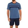 Marvmys Pigiama da Uomo Estate Cotone Maniche Corte Set Collo Rotondo Top e Pantaloncini con Tasca Due Pezzi