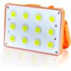 CREATESTAR Faro LED Ricaricabile, Faretto LED Portatile USB Luce da Lavoro con Pannello Solare 4 Modalità IP42 Impermeabile Lampada da Lavoro per Campeggio Garage Cantiere Manutenzione Tenda Pesca Emergenza