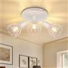 Dehobo Faretti LED Soffitto Orientabili - Faretti Soffitto Industriale Vintage E14 Bianco - Faretto LED Interno 3 Luci - Faretti da Parete Interno Senza Lampadina per Soggiorno Camera da Letto