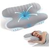 A-Pce Cuscino in memory foam, Cuscino di Sostegno Per Il Collo, Con Federa Rinfrescante Rimovibile, Allevia Il Dolore Al Collo E Alle Spalle, Grigio