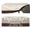 Vailge Copertura impermeabile per mobili da giardino, copertura per mobili da giardino con maniglie imbottite, copertura per tavolo da terrazza/esterni, rettangolare, piccola, beige e marrone