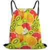 Generic Lemon Orange Kiwi Fruit Borsa Coulisse Sacca con Cordoncino Regolabile Unisex per All'Aperto Donna Campeggio Borsa Sportiva 36X42Cm