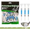 Generico Tee da Golf - Tee in ABS per Colpi Lunghi - 50 Pezzi con Struttura A Rastrello Attrezzatura Sportiva per Palla All'aperto per Legni Ferri Ibridi Principianti Professionisti