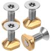 NAMOARLY 4 Pezzi Kit di Bulloni e Dadi in Ottone e Metallo Inossidabile per Hydrofoil e Tavola da Surf con Design Anti Allentamento e Stabilità Migliorata, Dimensioni 1.80x1.40x0.80cm per